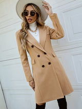 Clasi Double Breasted Lapel Collar Overcoat