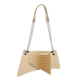 Leather Glossy Stone Pattern Pouch