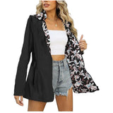Printed Women's Zipper Windbreaker Japanese And Korean Fashion Double-sided Wear