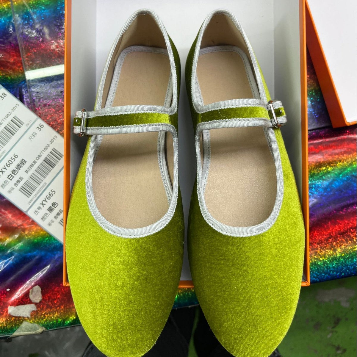 Casual Velvet Flat Pumps Buckle Mary Jane Ballet Slipper