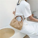 Fashionable Pleated Soft Leather Bag