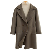 Fashion Double Breasted Woolen Coat Women