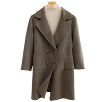 Fashion Double Breasted Woolen Coat Women