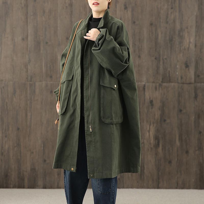 Loose Plus Size Workwear Windbreaker Female Art Jacket Long-sleeved