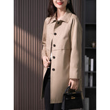 British Elegant Trench Mid-length Straight Coat