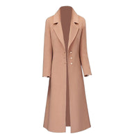 Western Style Fashion Woolen Women's Trench Coat