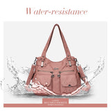 Portable Soft Casual Leather Messenger Tote