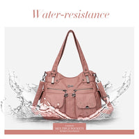 Portable Soft Casual Leather Messenger Tote