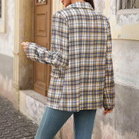 College Style Fashion Suit Plaid Coat For Women