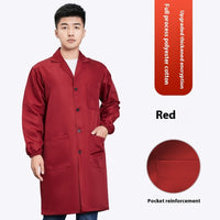 Work Clothes Blue Long Sleeve Dustproof Unlined Long Gown