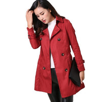 Commuter Casual Lace Up Double-breasted Mid-length Trench Coat