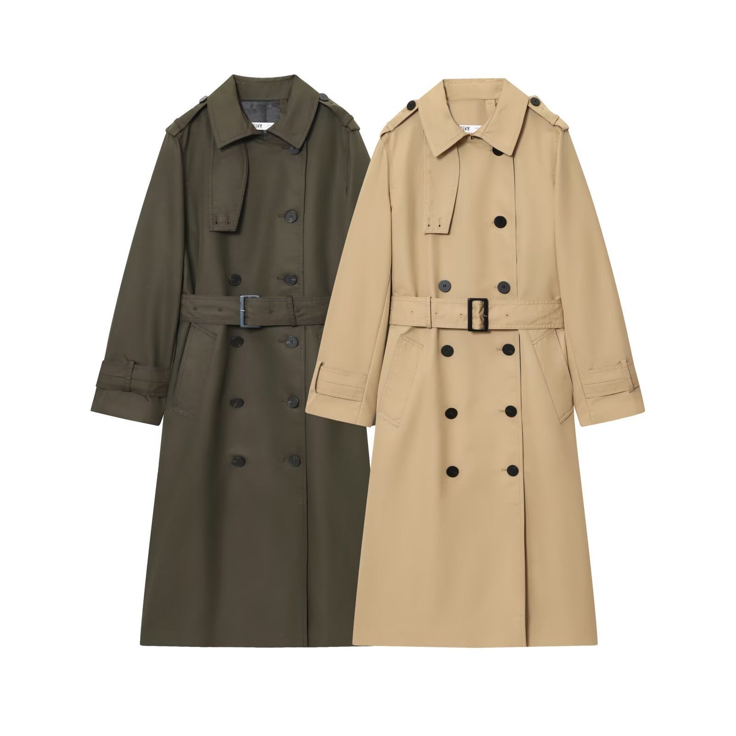 Women's Long Graceful And Fashionable Double Breasted Trench Coat