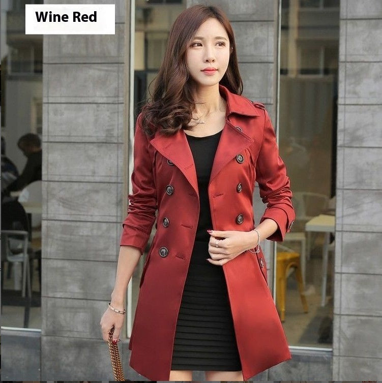 Women's Fashion Trench Coat Mid-length Coat