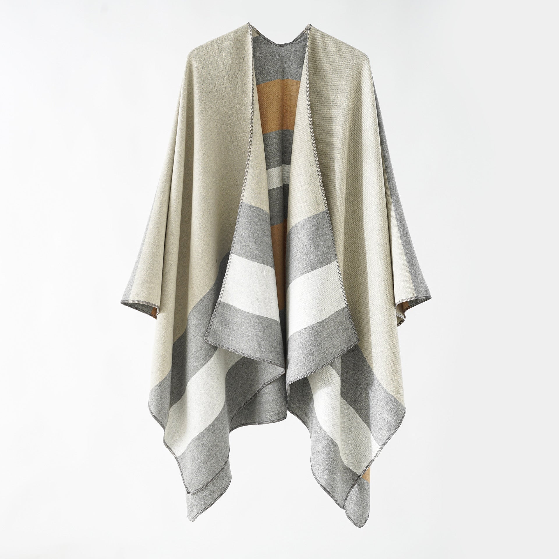 Double-sided Plaid Cashmere Shawl Coat