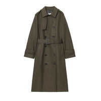 Women's Long Graceful And Fashionable Double Breasted Trench Coat