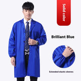 Work Clothes Blue Long Sleeve Dustproof Unlined Long Gown