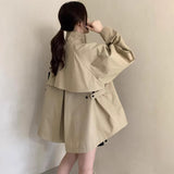 Fall Winter Stand Collar Skirt Elegant Trench Coat